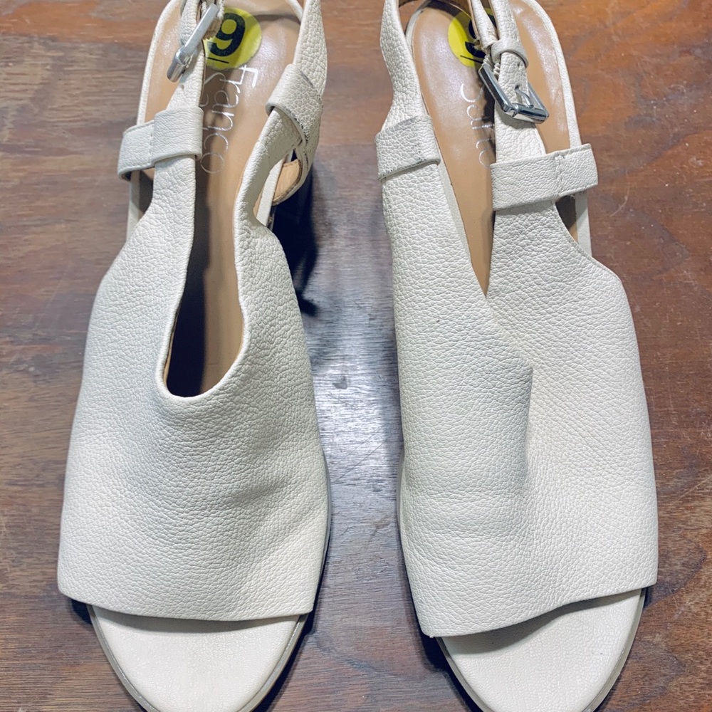 Ivory leather open toe heels - Very comfortable!!